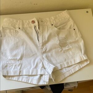 PacSun White Distressed Jean Shorts